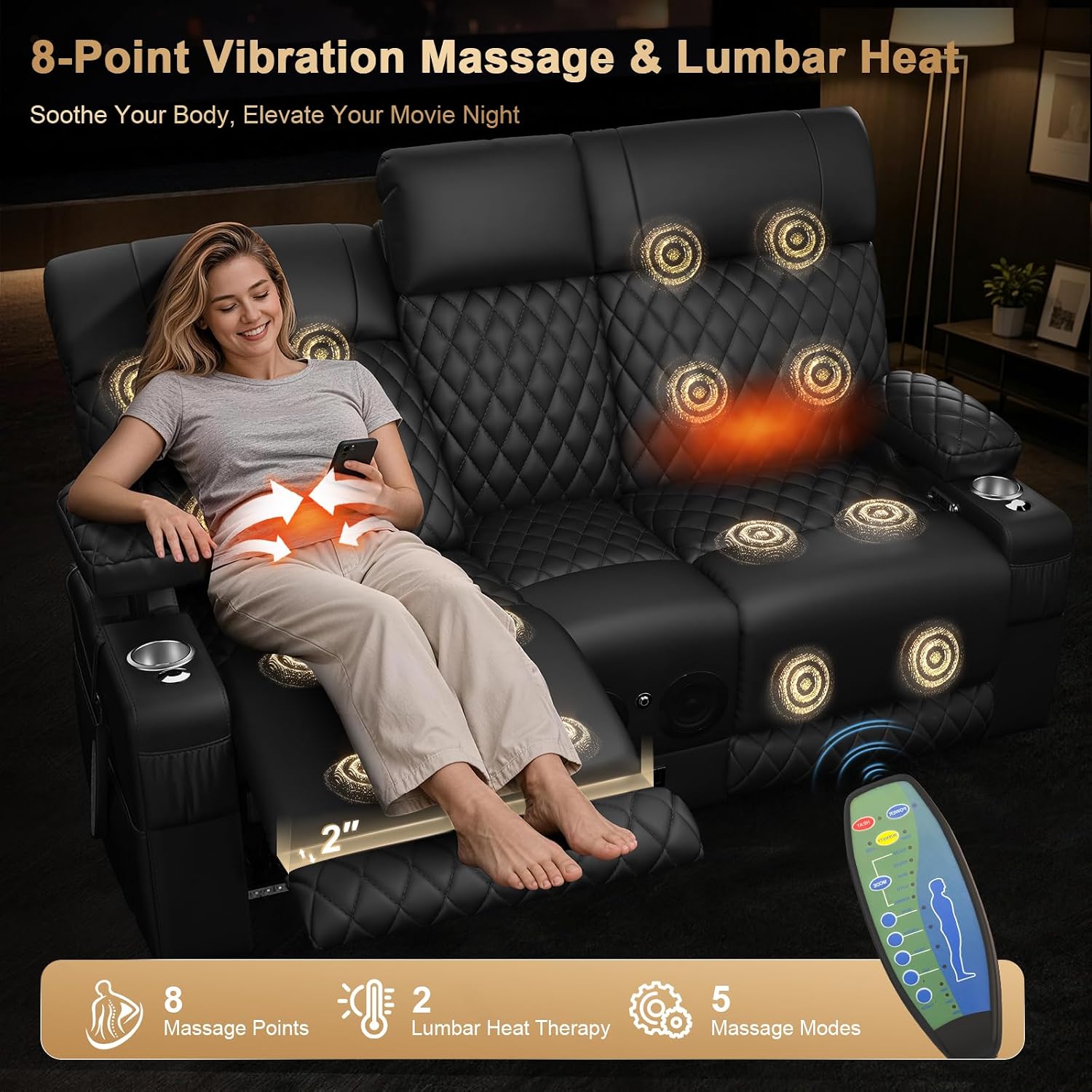 Detalle 2 de Power Loveseat Recliner Sofa