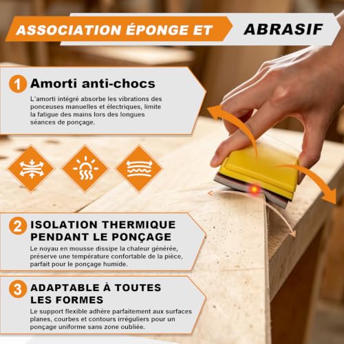 Detalle de ZXOEJF 27 Pièces Éponge de Ponçage (Grains 120–3000) – Kit sec et humide