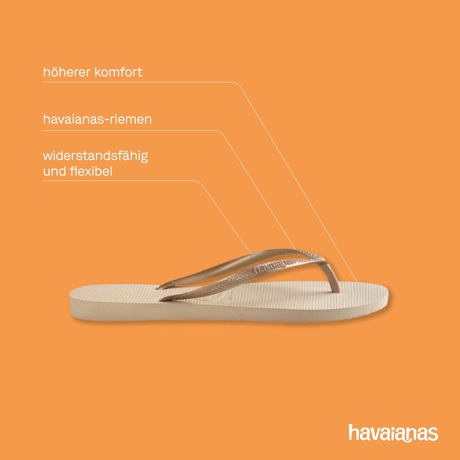 Detalle 2 de Havaianas Slim Damen-Badelatschen mit texturierter Sohle für Grip und Halt