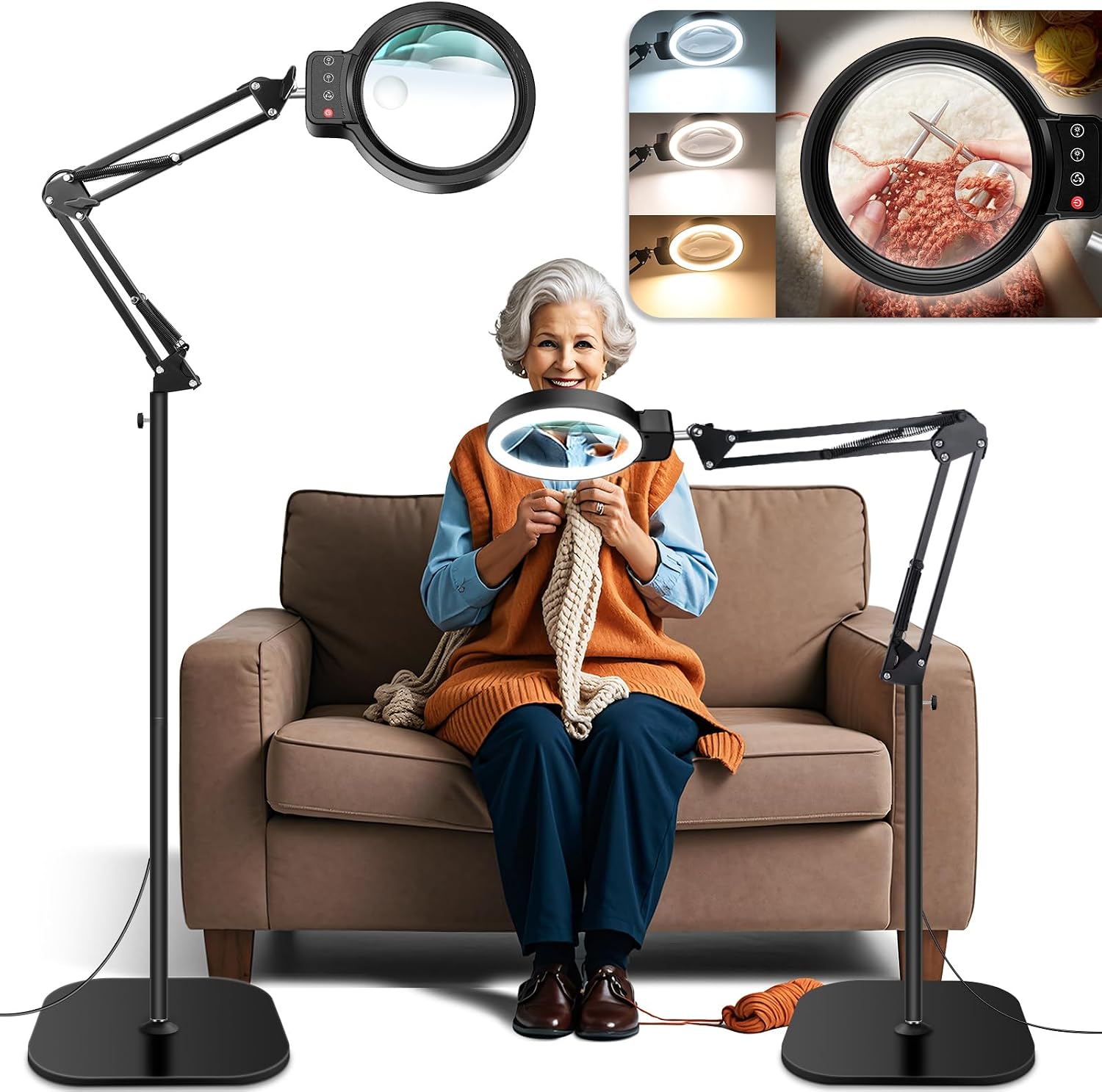 Detalle de Floor Magnifying Lamp with 72 LEDs