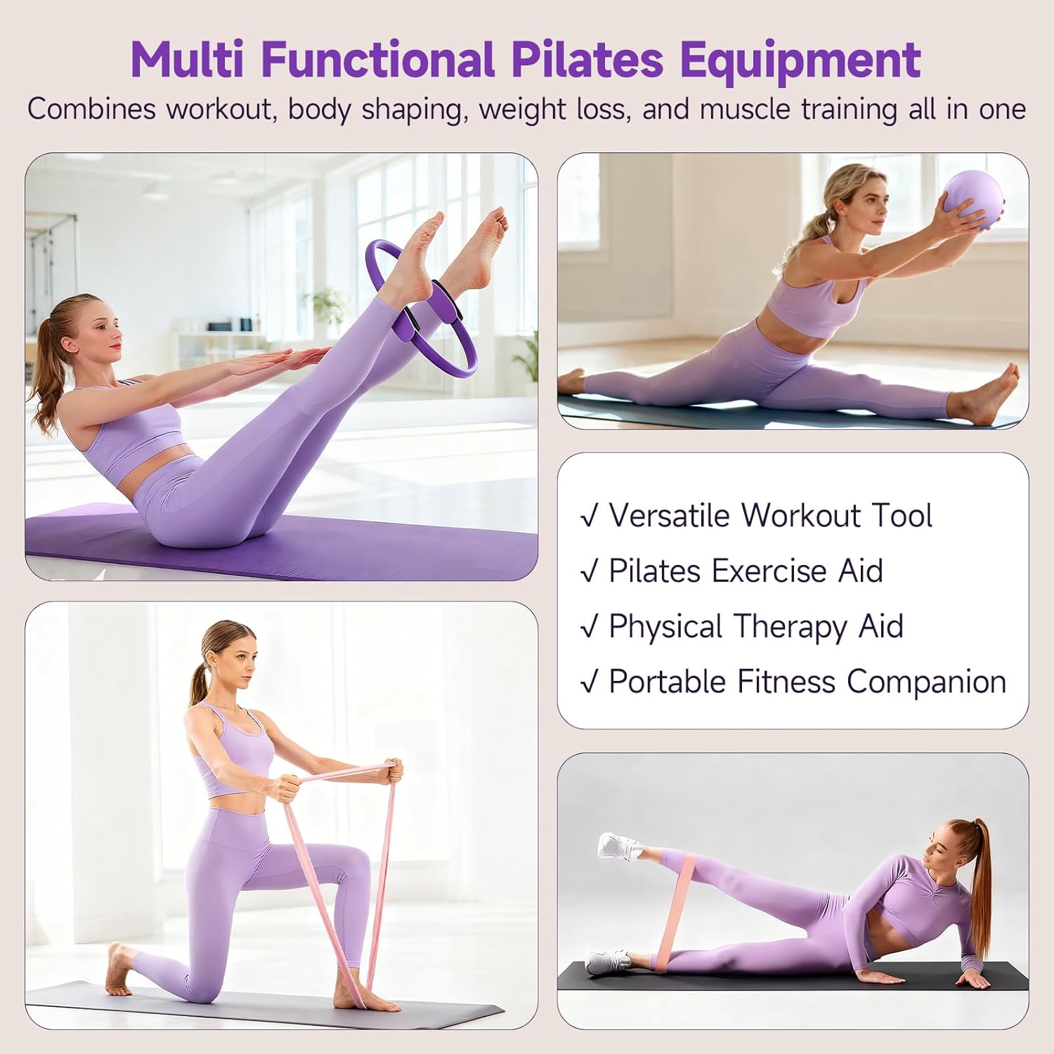 Detalle de XTTANK Set de Aro Pilates 34 cm para casa