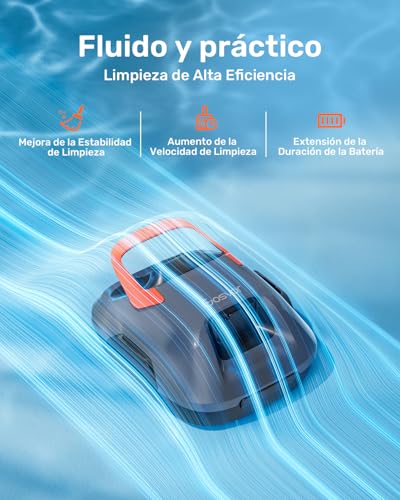 Detalle de Gosvor Robot Limpiafondos Piscina Inalámbrico (Nuovo 2026) – Autonomía de 90 min para suelos de piscinas de hasta 80 m²