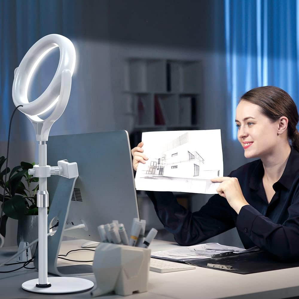 Detalle de 8 inch Desk Ring Light with Stand 18–24 in