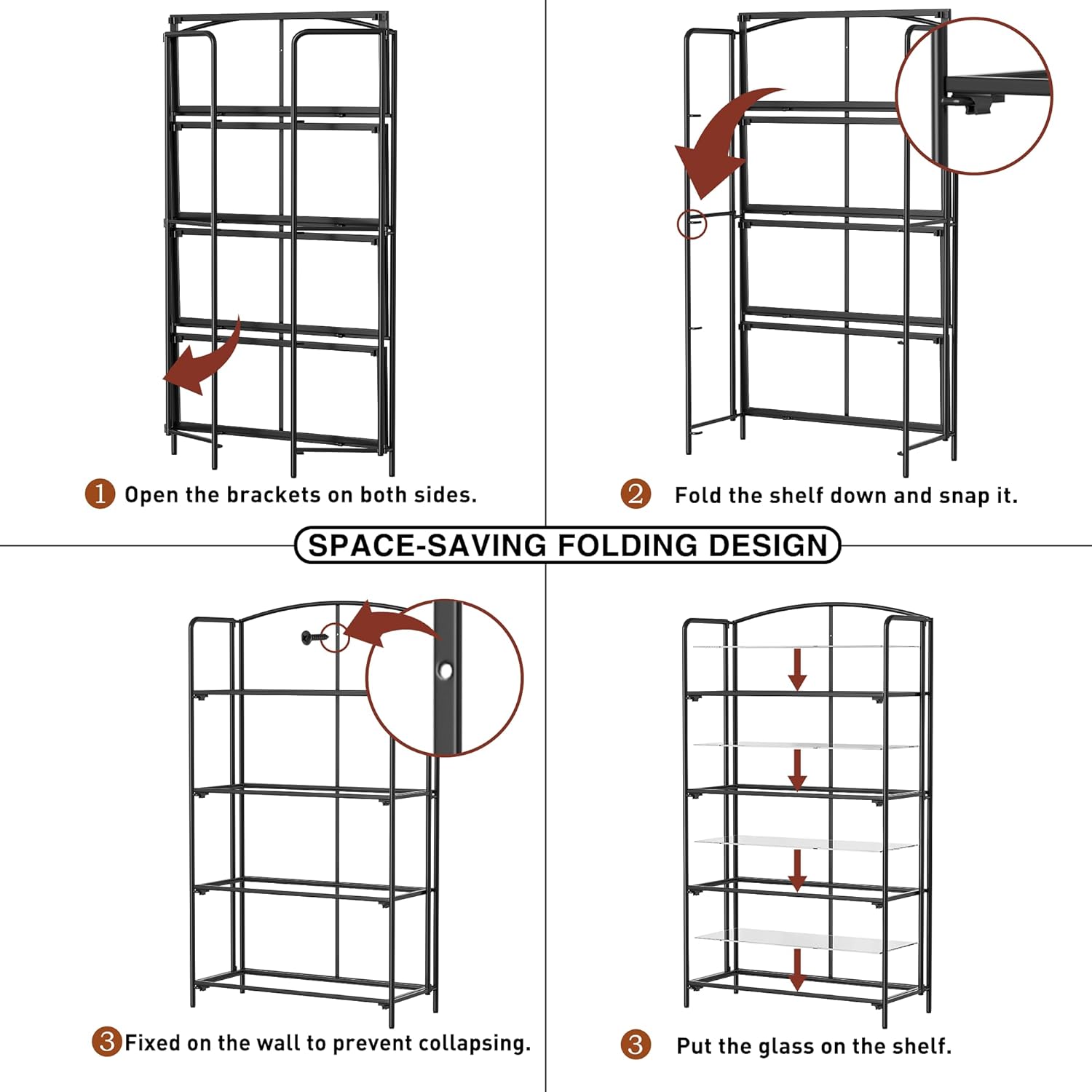 Thumbnail 3 de Crofy Folding Bookshelf 2-Tier