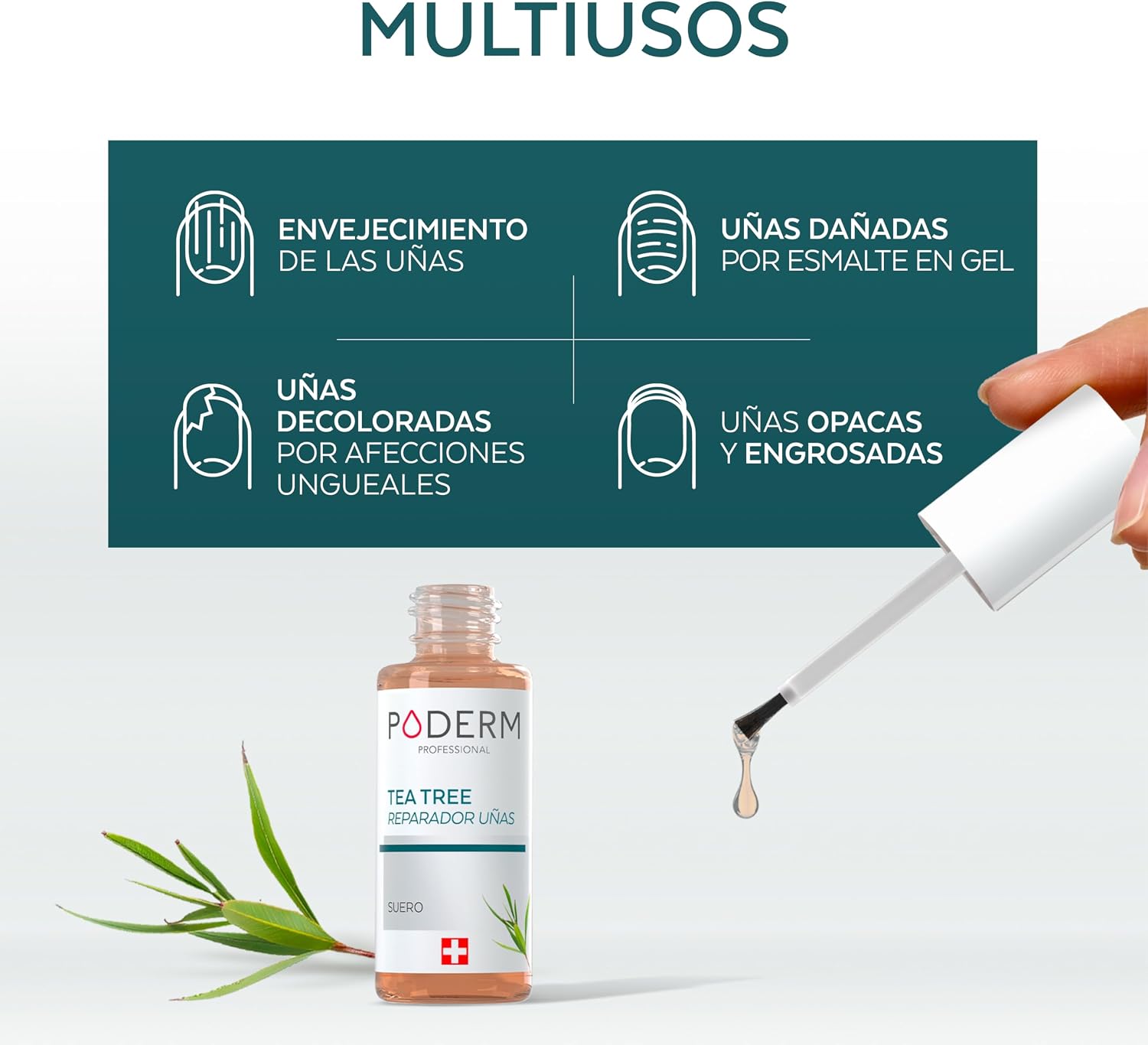 Detalle 2 de PODERM Tea Tree Reparador de Uñas 6 ml
