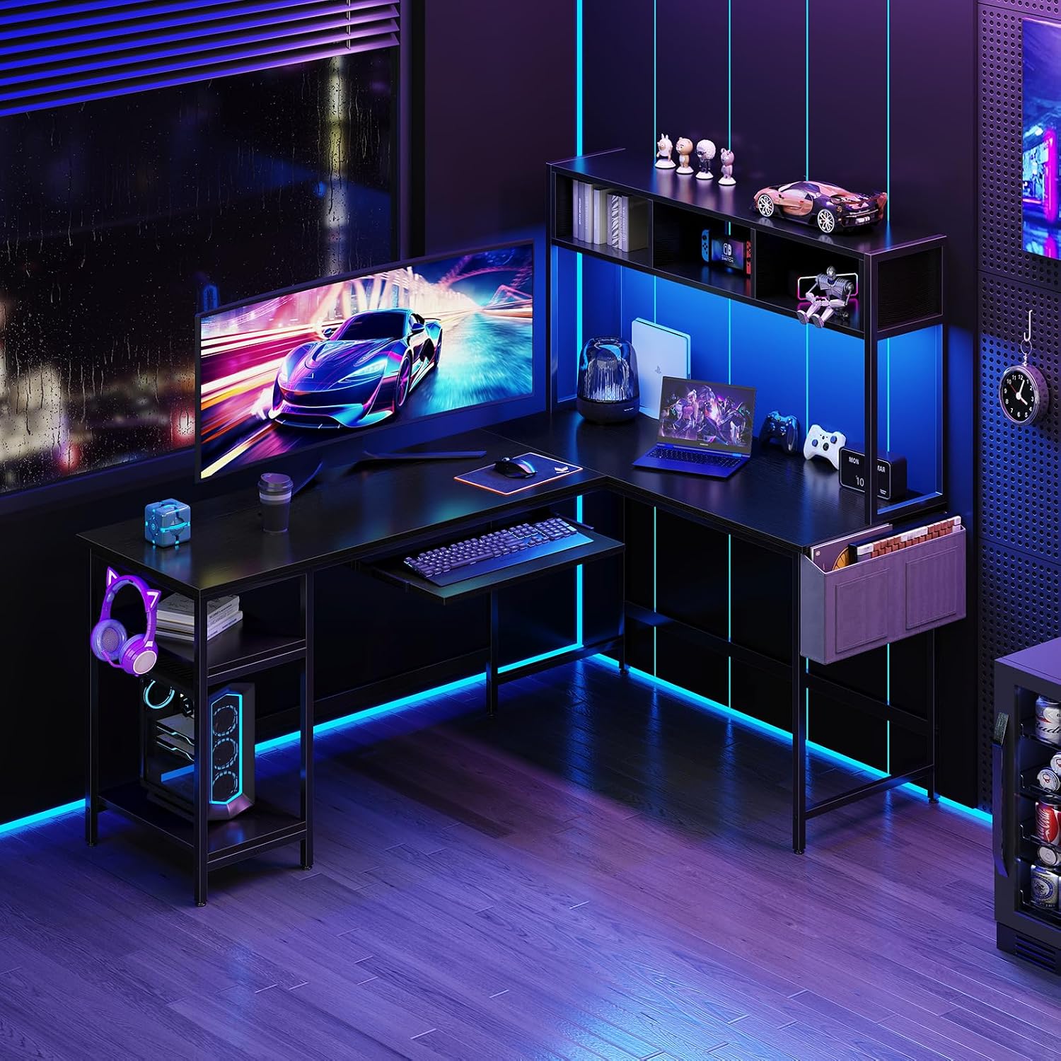 Detalle 2 de DUMOS L-Shaped Gaming Desk, 67-Inch
