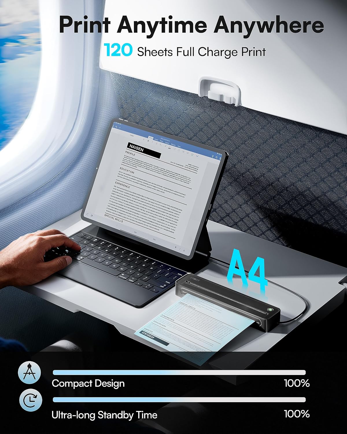 Thumbnail 1 de ETIKEZ D90E Inkless Portable Printer for Travel