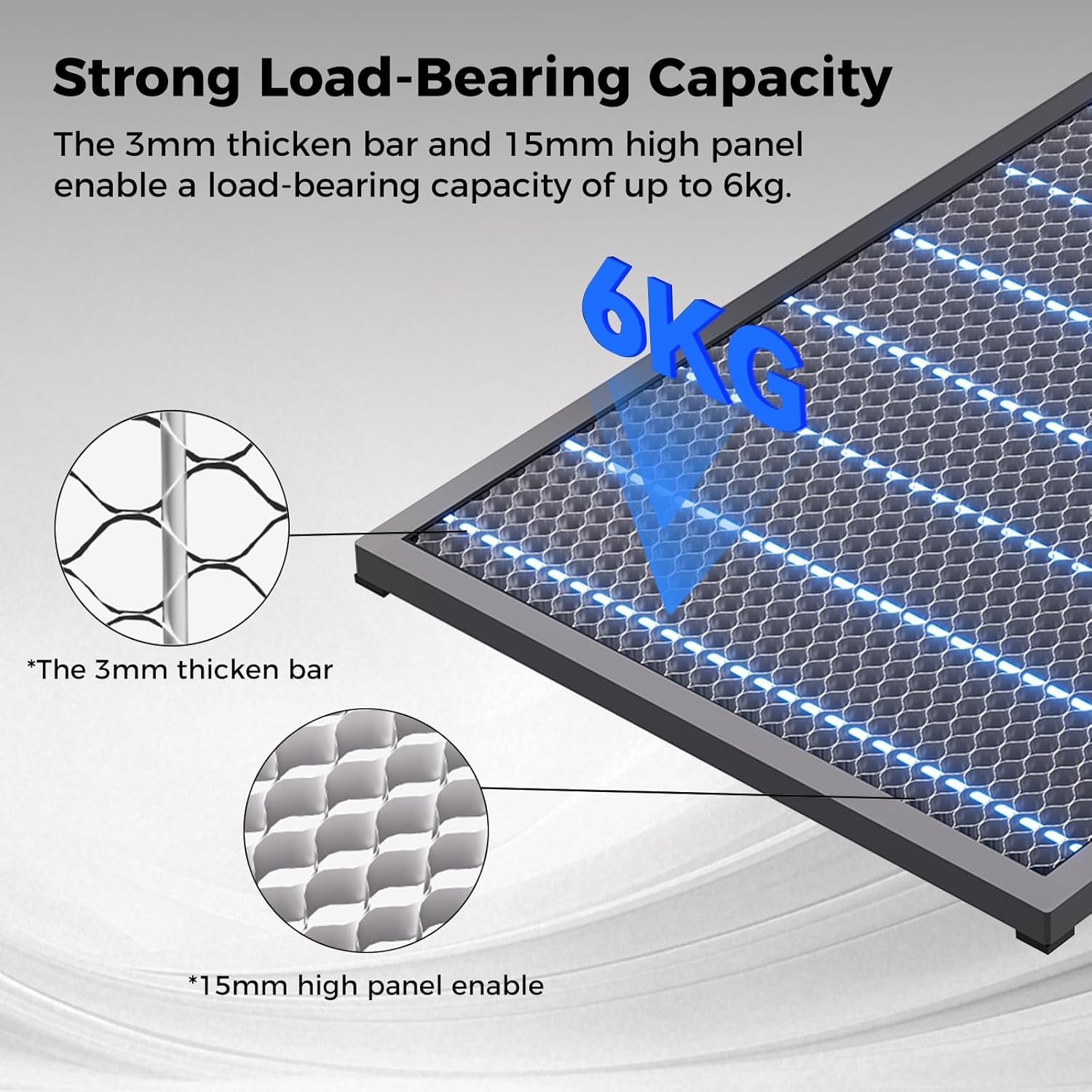 Detalle de Creality Honeycomb Laser Bed for Falcon A1/A1 Pro — 460 x 346mm Full-Metal Platform