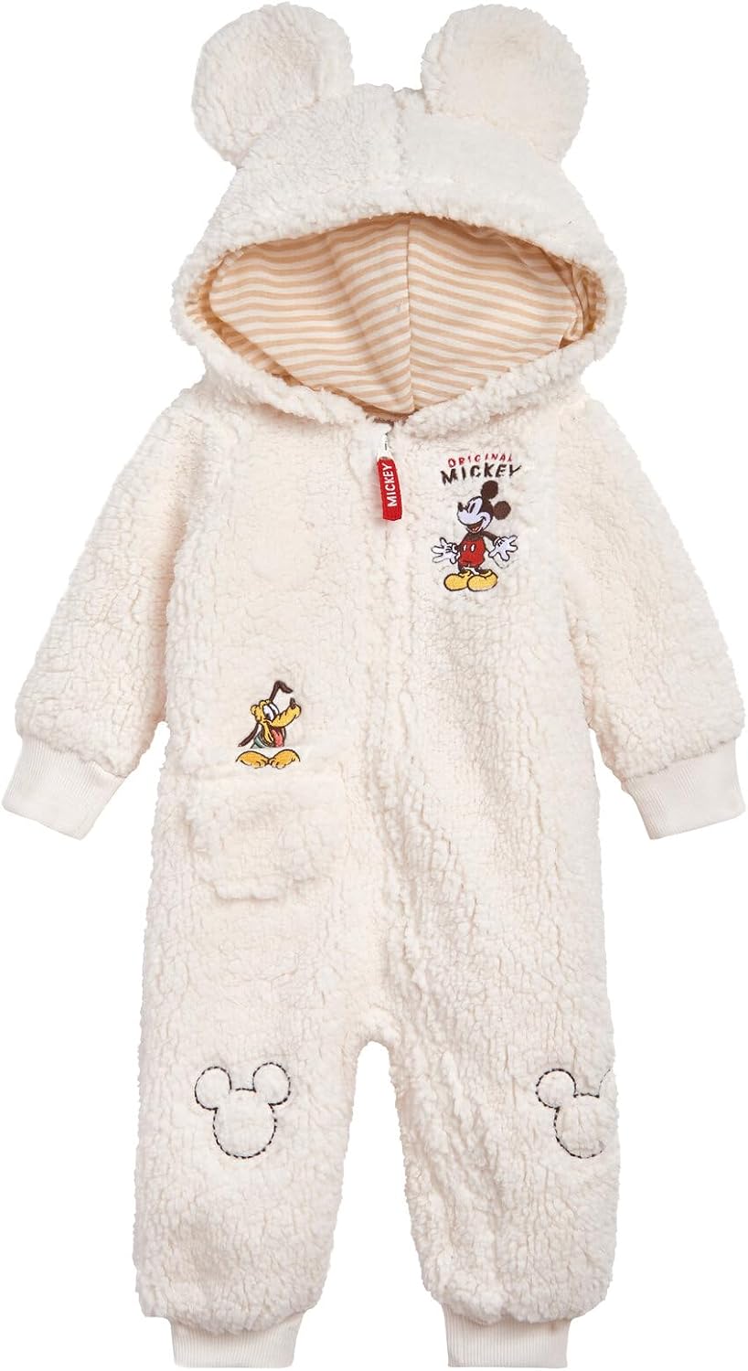 Detalle de Disney Baby P-B2N7130PH Hooded Sherpa Jumpsuit with Full-Length Zipper