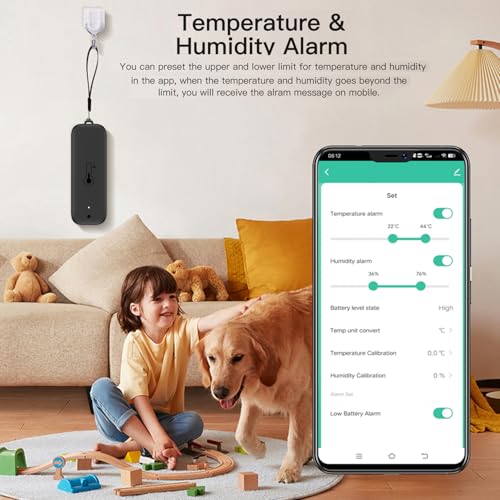 Detalle 2 de Thermomètre hygromètre intelligent avec alarme, 2 pièces 📊