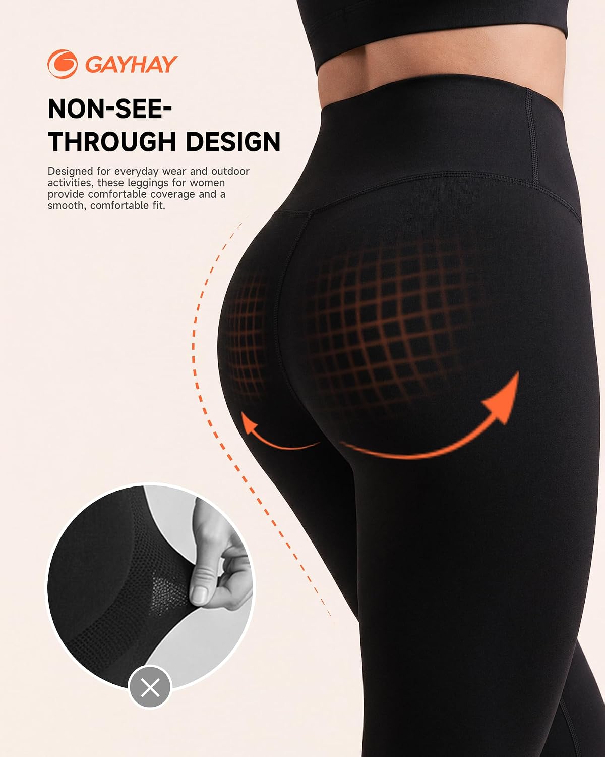 Detalle 2 de GAYHAY High Waisted Leggings — Tummy Control