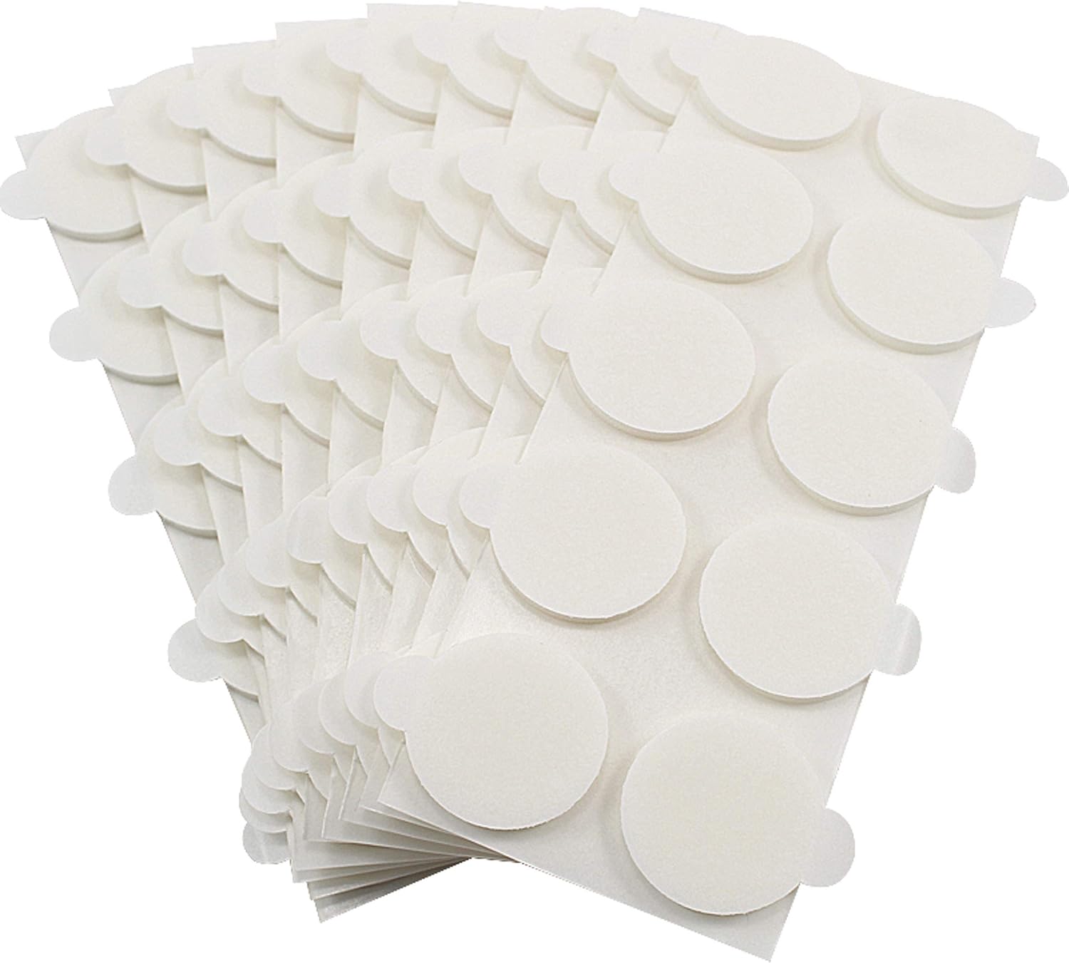 Detalle de KLEBESHOP24 Lot de 20 pastilles adhésives double face 2 mm d'épaisseur, Ø 30 mm – blanc, avec languette