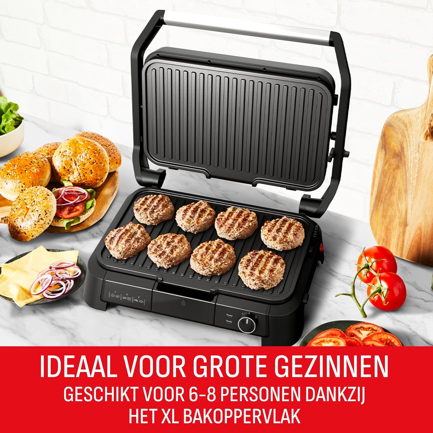 Detalle de Tefal SuperGrill 3-in-1 XL GC520D contactgrill, 2000 W en ovenstand