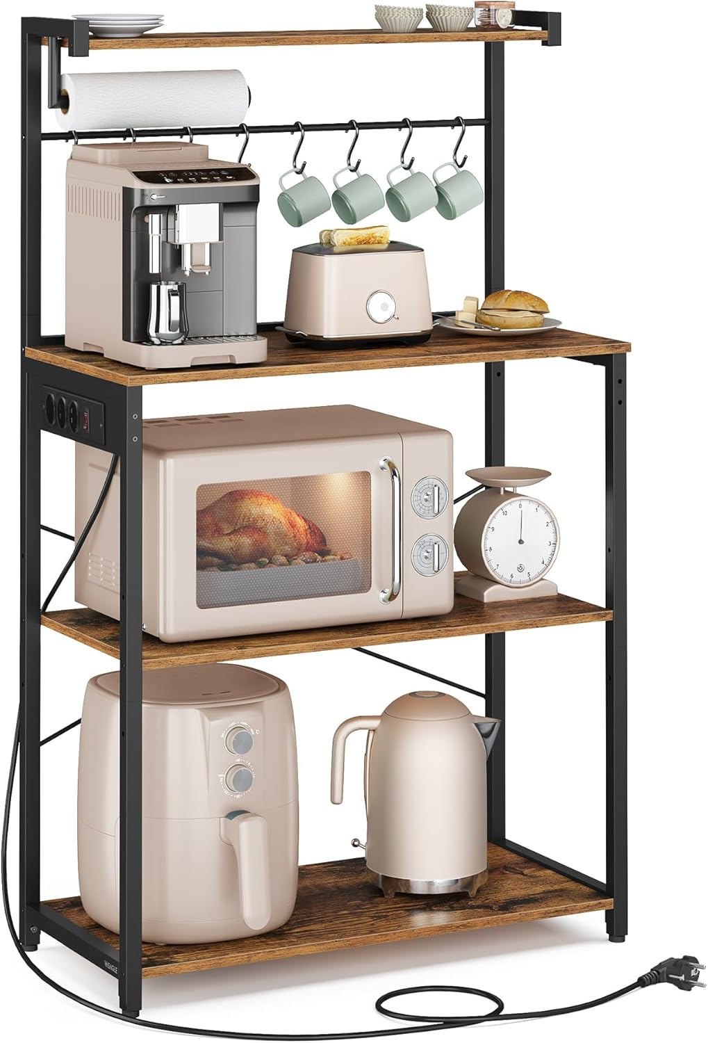 Thumbnail 6 de VASAGLE Scaffale da Cucina con Multipresa 40 x 80 x 140 cm