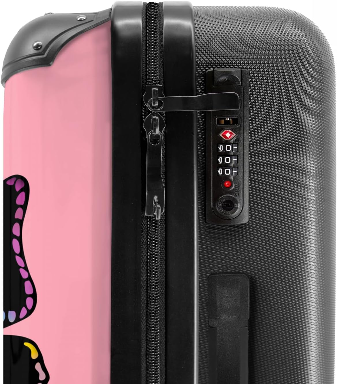 Thumbnail 4 de NoBoringSuitcases.com Valigia grande rigida 67 cm, 72 L, 4 ruote girevoli – stile Farfalla rosa