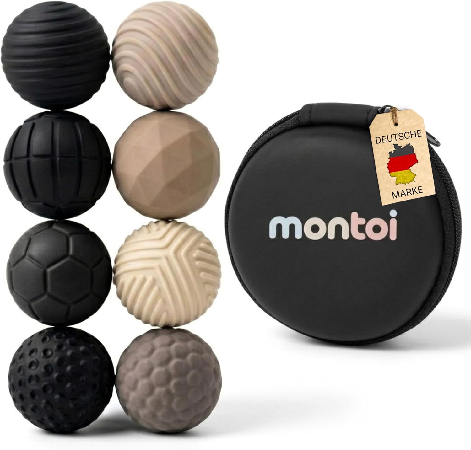 Magnetic Fidget Toys Focus Dots: antistress con sfere magnetiche in silicone (Nero-Grigio)