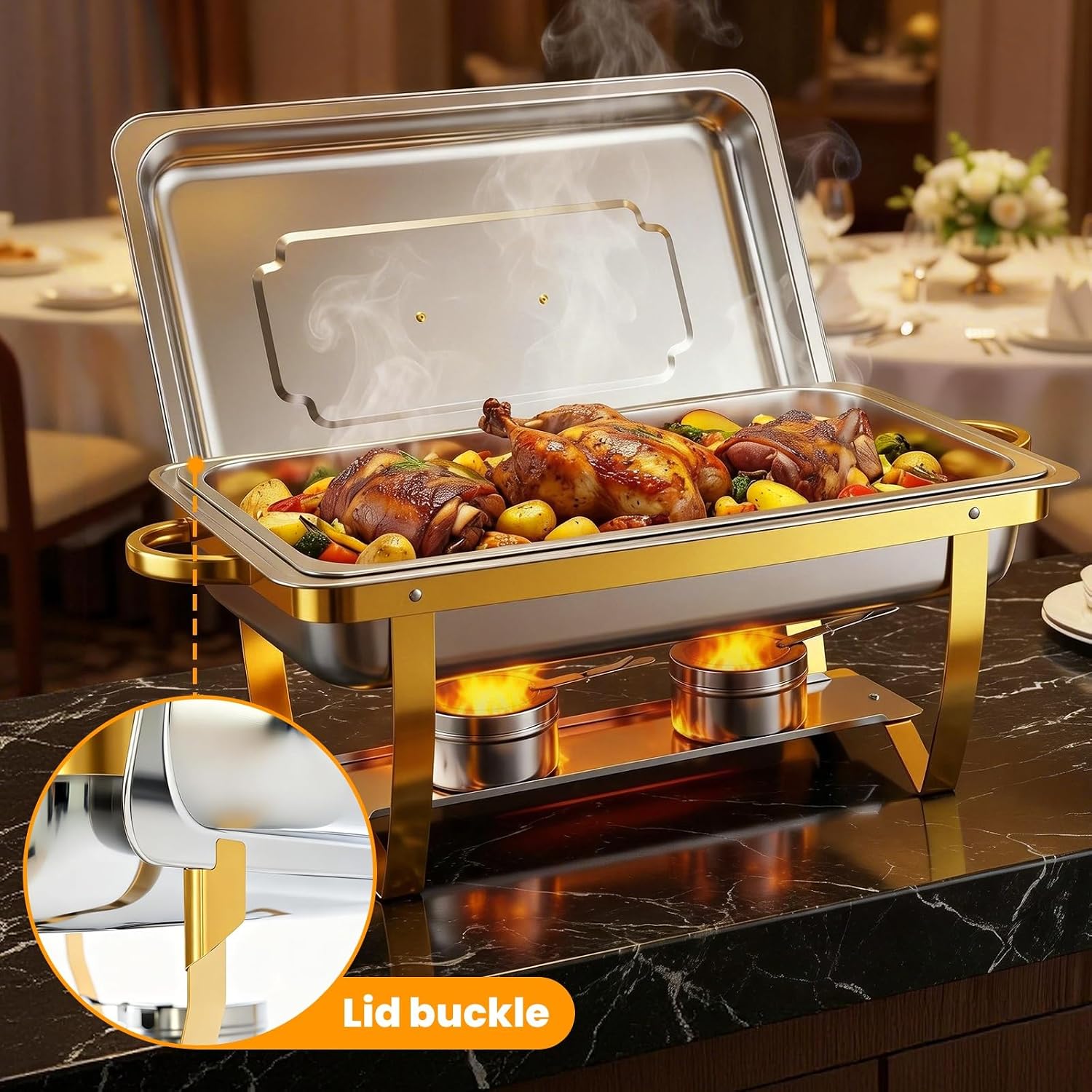 Detalle de POWERFUEL Chafing Dish Set, 11QT
