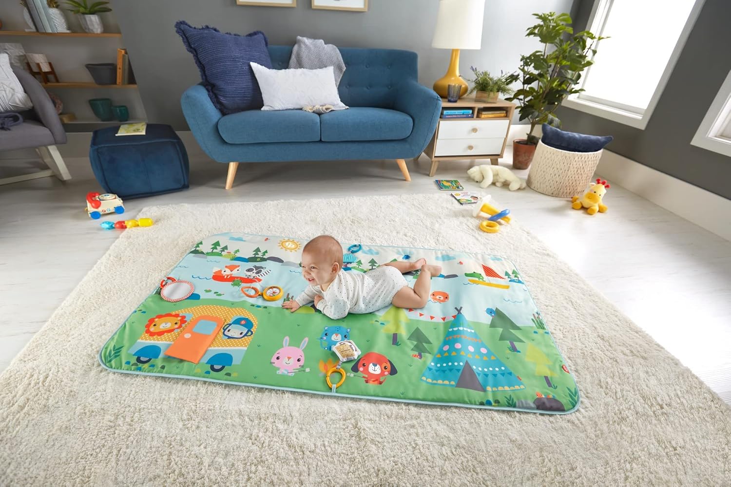 Thumbnail 2 de Fisher-Price Grandi Avventure tappetino attività da campeggio 152 x 81 cm con accessori (GXR53)
