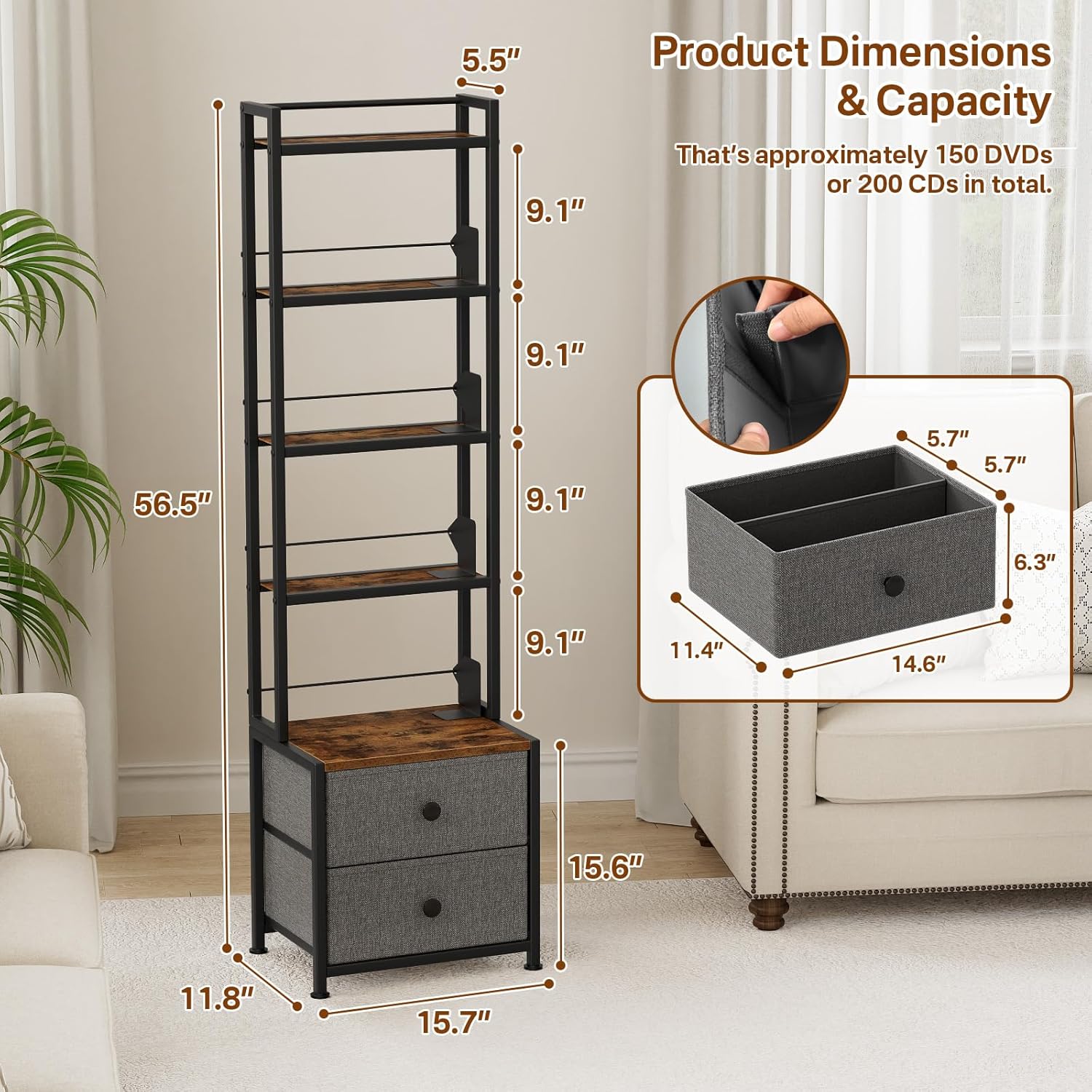 Thumbnail 2 de Epouseter CD Storage Rack 56.5 in