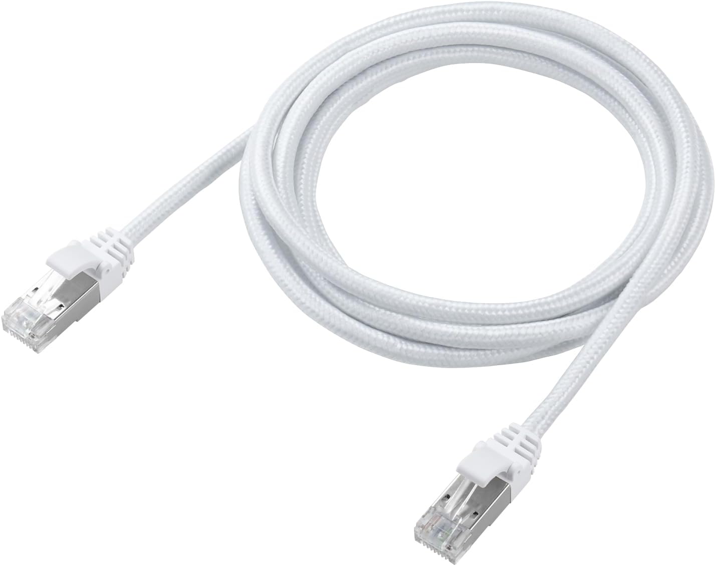 Detalle de エレコム ECLD-OCM/WH20 CAT8 LANケーブル 2m・40Gbps・メッシュ・白