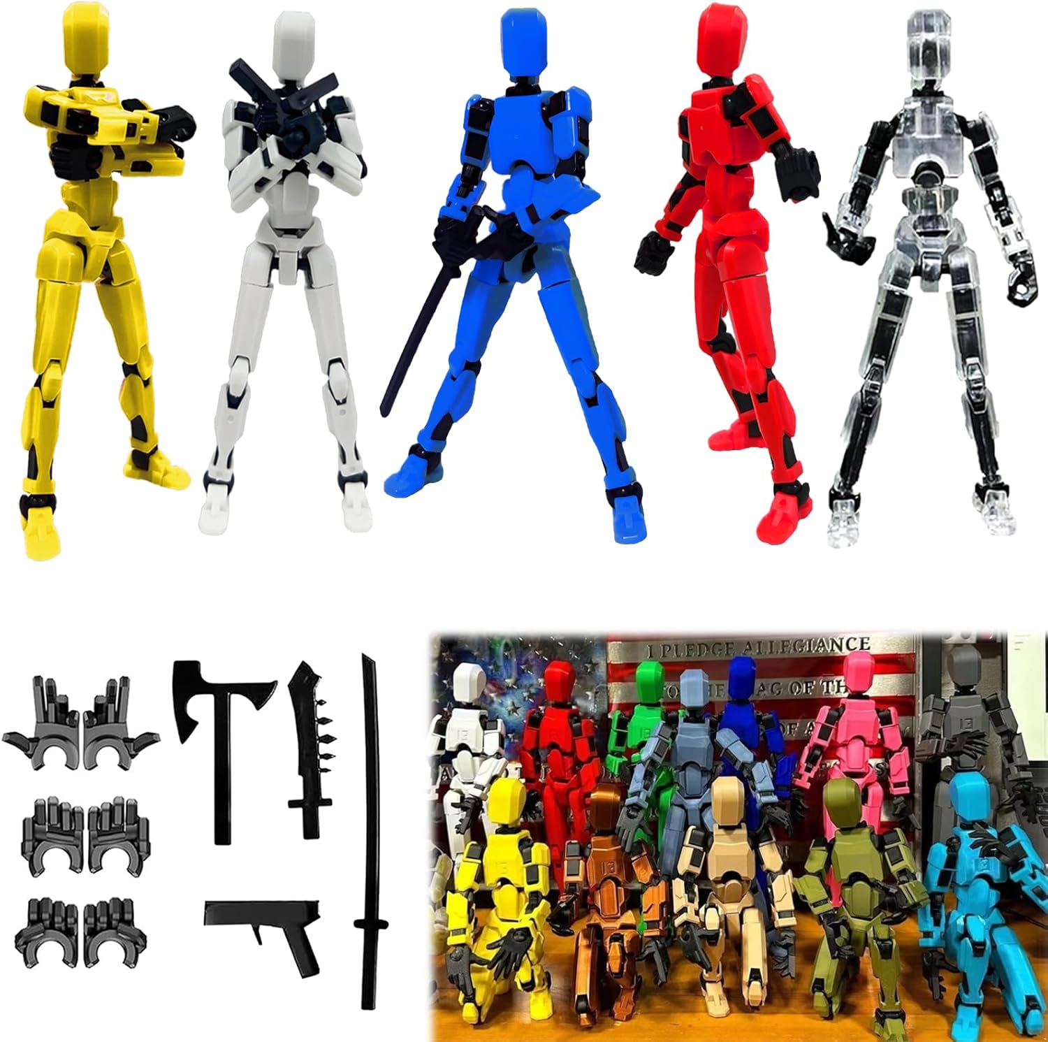 2026 Titan 13 Action Figure Set — 5-Piece Multi-Joint 3D Printed Collectible