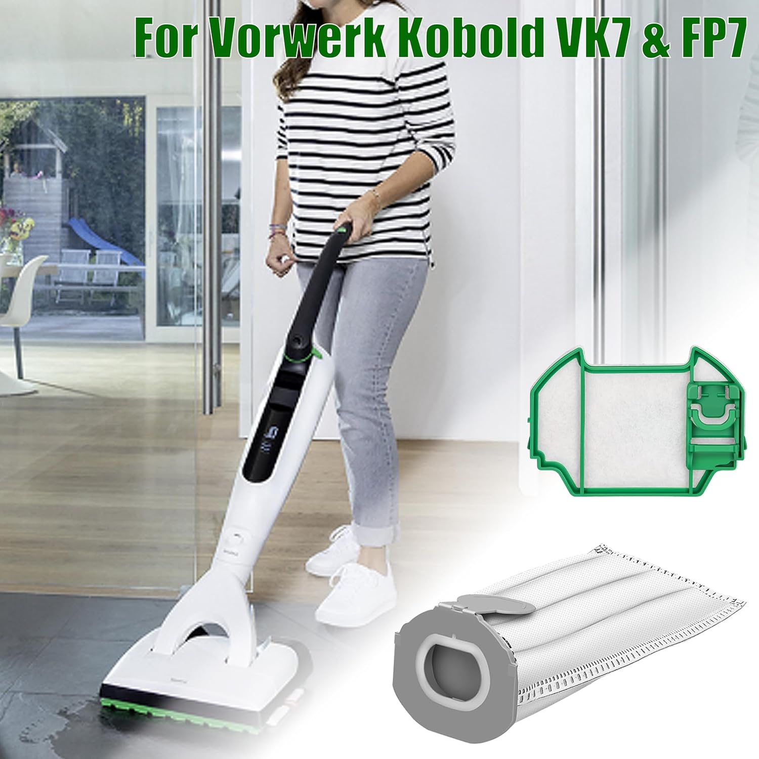 Thumbnail 5 de Arcets Kit 12 Sacchetti in Microfibra compatibile per Folletto VK7S VK7 FP7S FP7-12