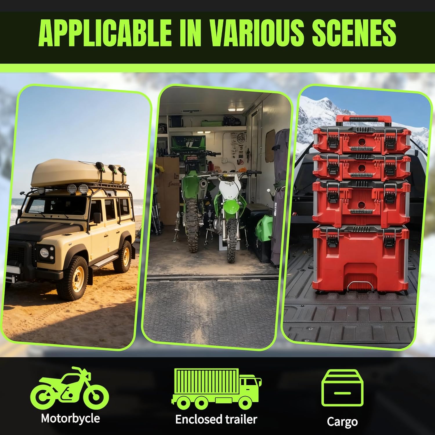 Thumbnail 6 de Retractable Ratchet Straps 1 in x 12 ft Heavy-Duty Auto-Retract Tie Downs (2-Pack) — 1760 lb Break Strength