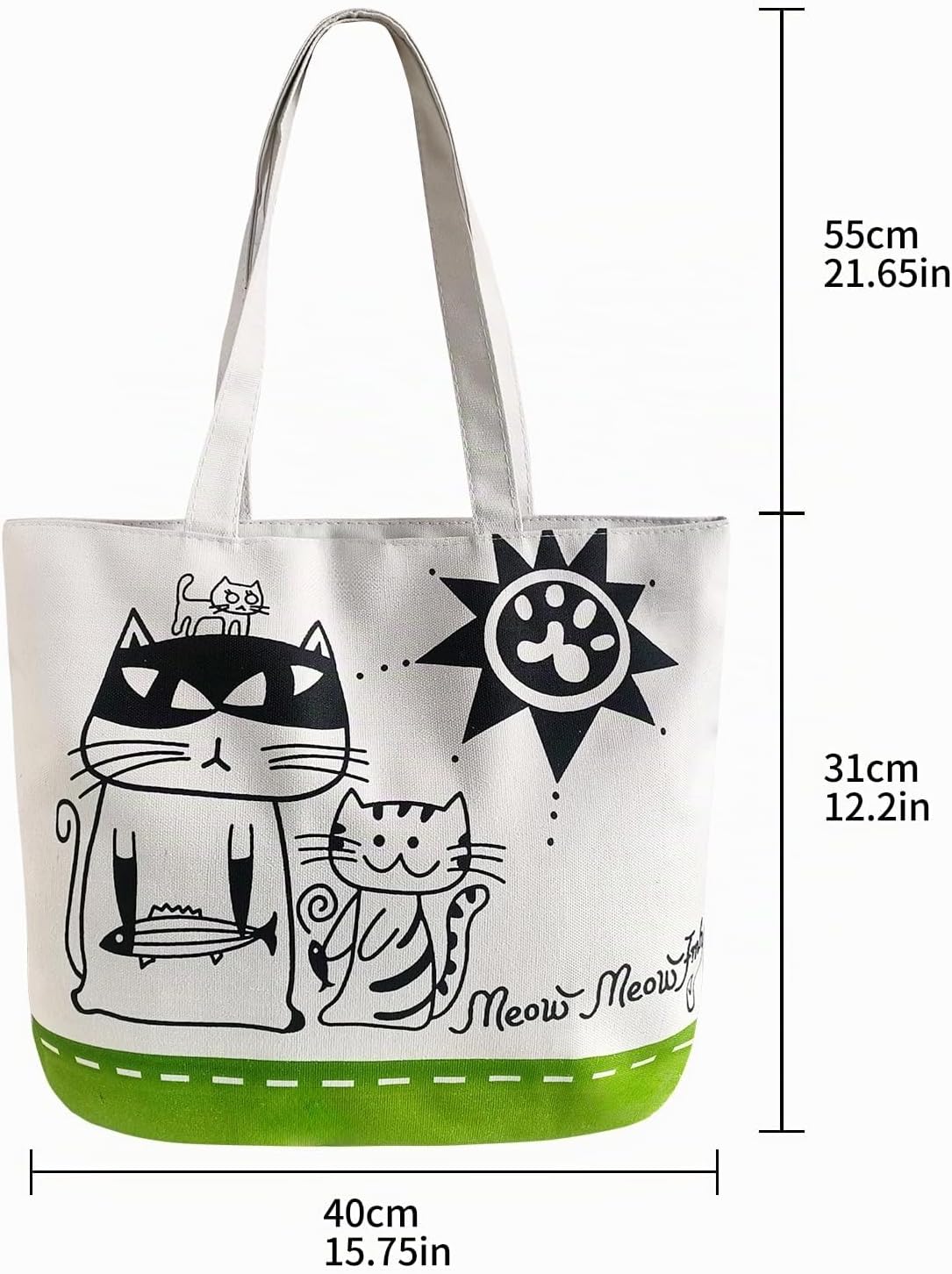 Thumbnail 6 de Canvas Tasche Baumwolle Einkaufstasche 40 x 31 cm