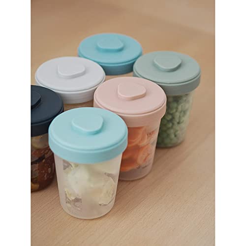 Detalle 2 de BÉABA Lot de 12 Portions Conservation et 2 Cuillères Silicone – Pots empilables et 100% hermétiques