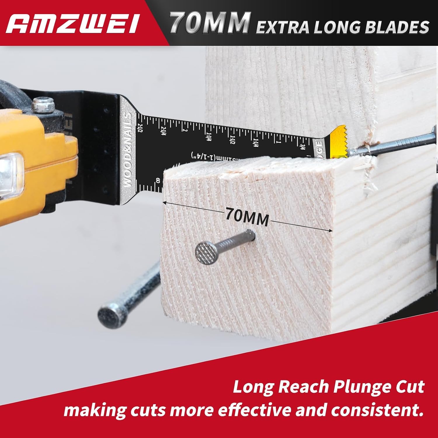 Detalle 2 de AMZWEI 20-Piece Extra Long Titanium Oscillating Tool Blade Set