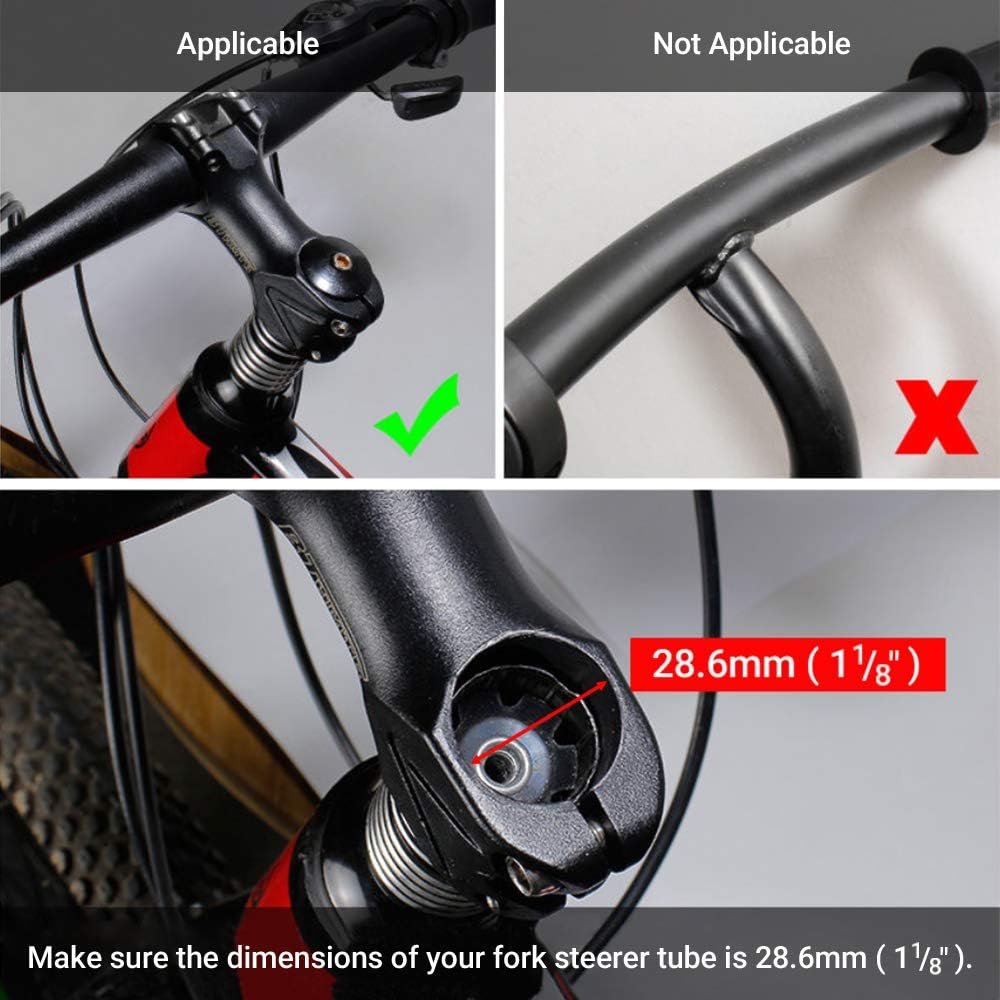 Detalle 2 de LERWAY Rallonge de Potence de vélo avec clé hexagonale pour Fourche de 28,6 mm en Aluminium Noir