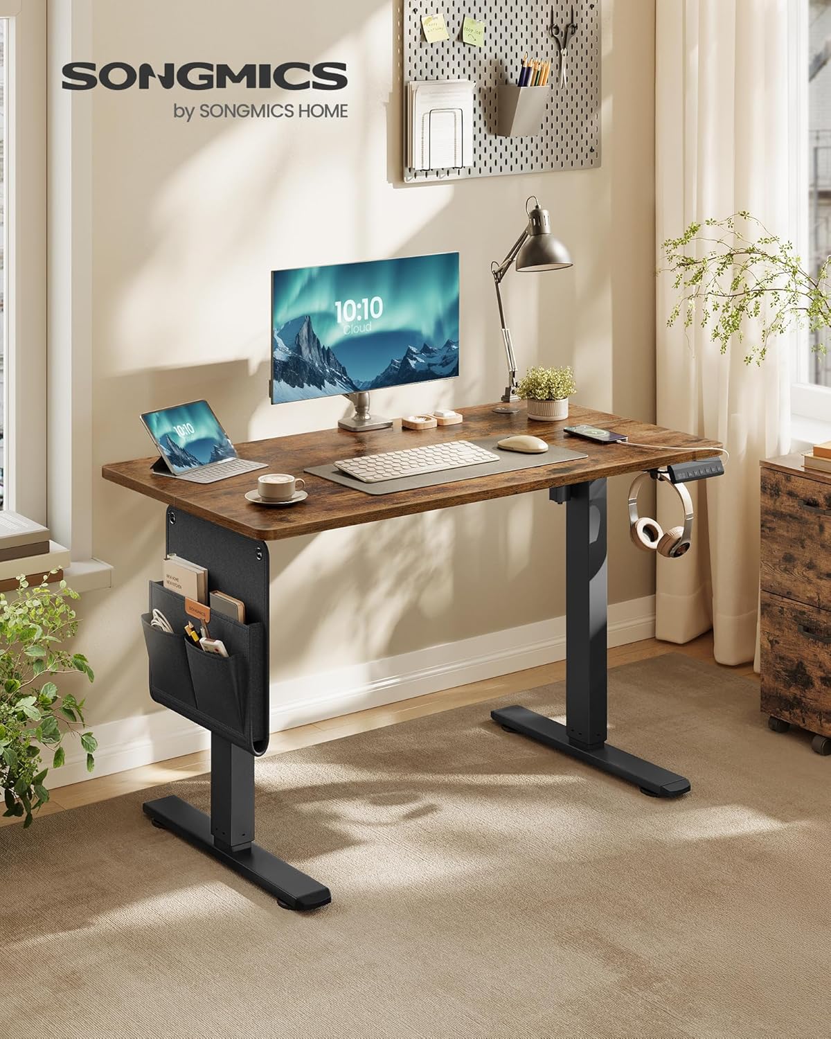 Thumbnail 1 de SONGMICS Scrivania regolabile in altezza elettrica LSD130KD01 100x60 cm con memoria per 4 posizioni e porta USB-C
