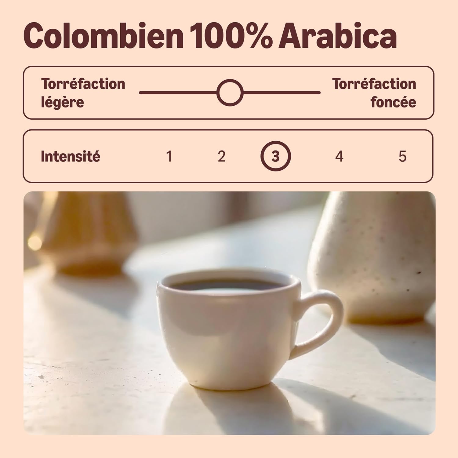 Detalle de Grains de café Colombian torréfaction moyenne — 2 x 500 g certifié Rainforest Alliance