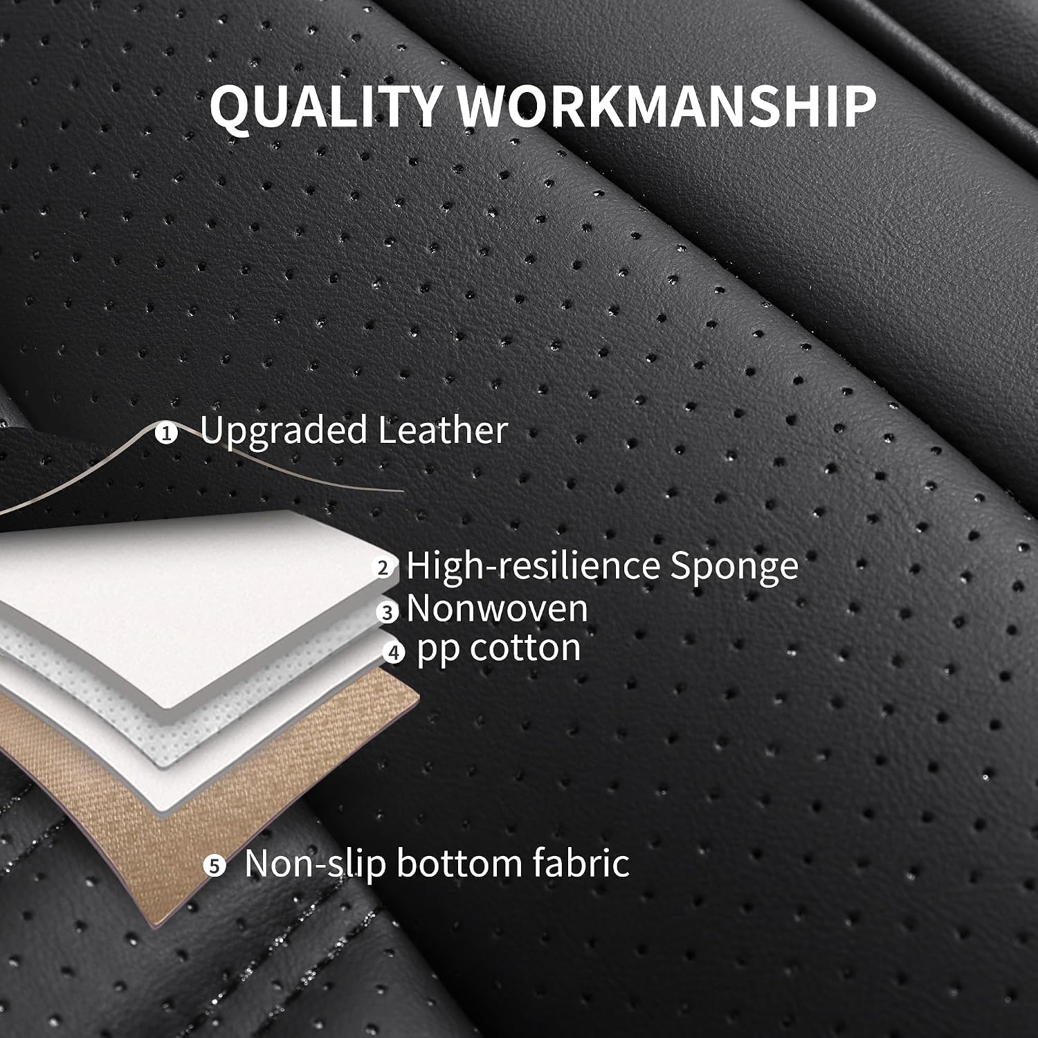 Thumbnail 4 de HChengkikz Nappa Leather Car Seat Covers Full Set