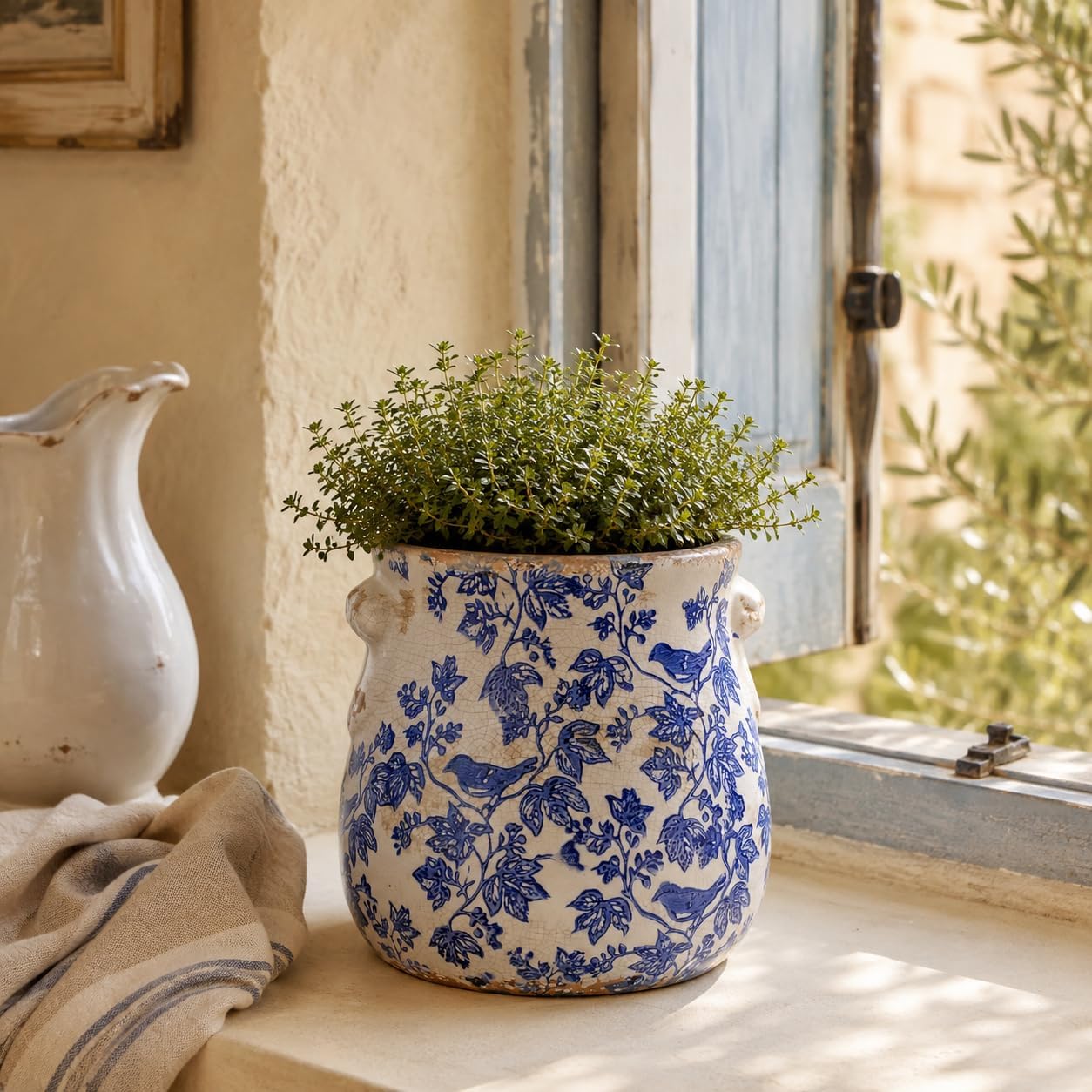 Detalle 1 de Ceramic planter, 6.7-inch