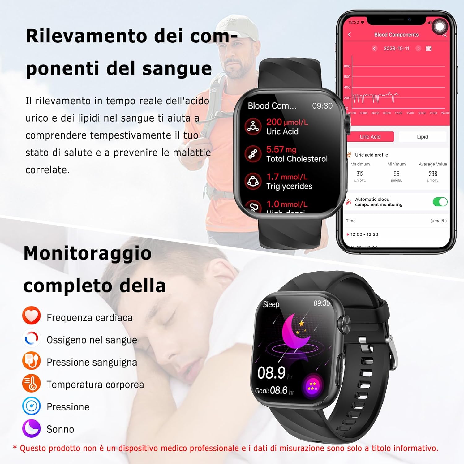 Thumbnail 4 de 2026 Smartwatch Uomo Donna ECG e Salute: ECG, Pressione, sonno e sport con 1,97" AMOLED