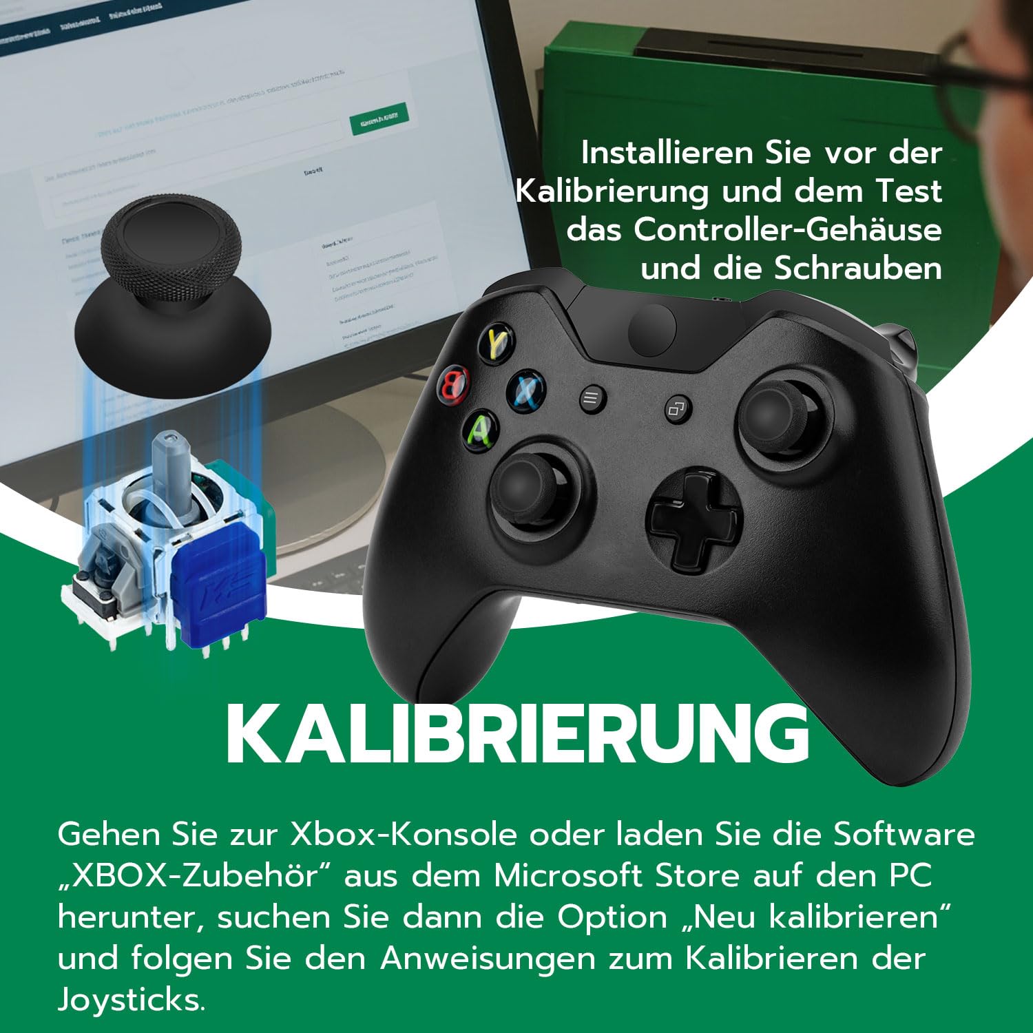 Detalle 2 de Tolesum TMR Effect Joystick Ersatzkit für Xbox Series X|S/One Controller – Driftfrei und reparaturfreundlich