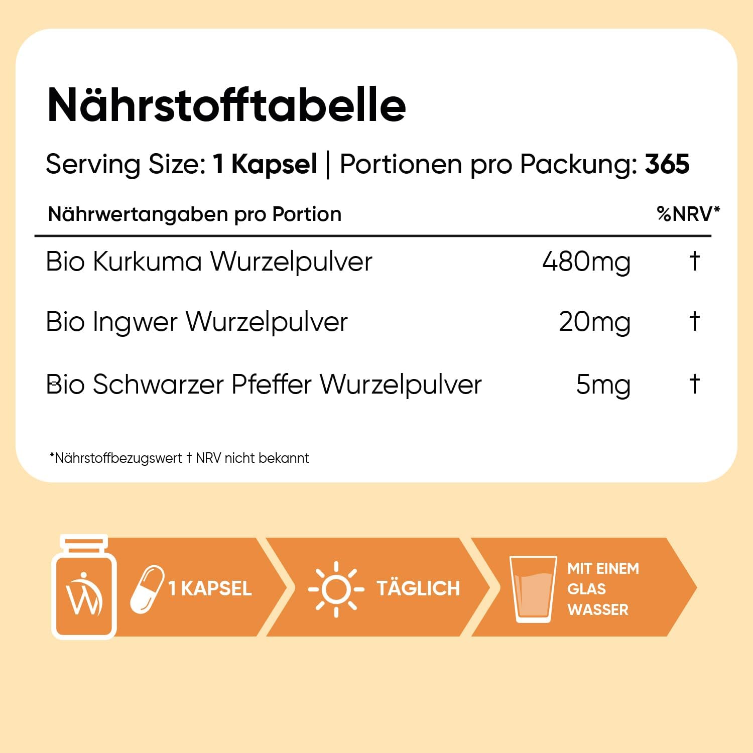 Detalle de WeightWorld Bio Kurkuma Kapseln – Curcuma mit Ingwer & Pfeffer, 365 Kapseln, 1 Jahresvorrat, Bio, Vegan & lactosefrei