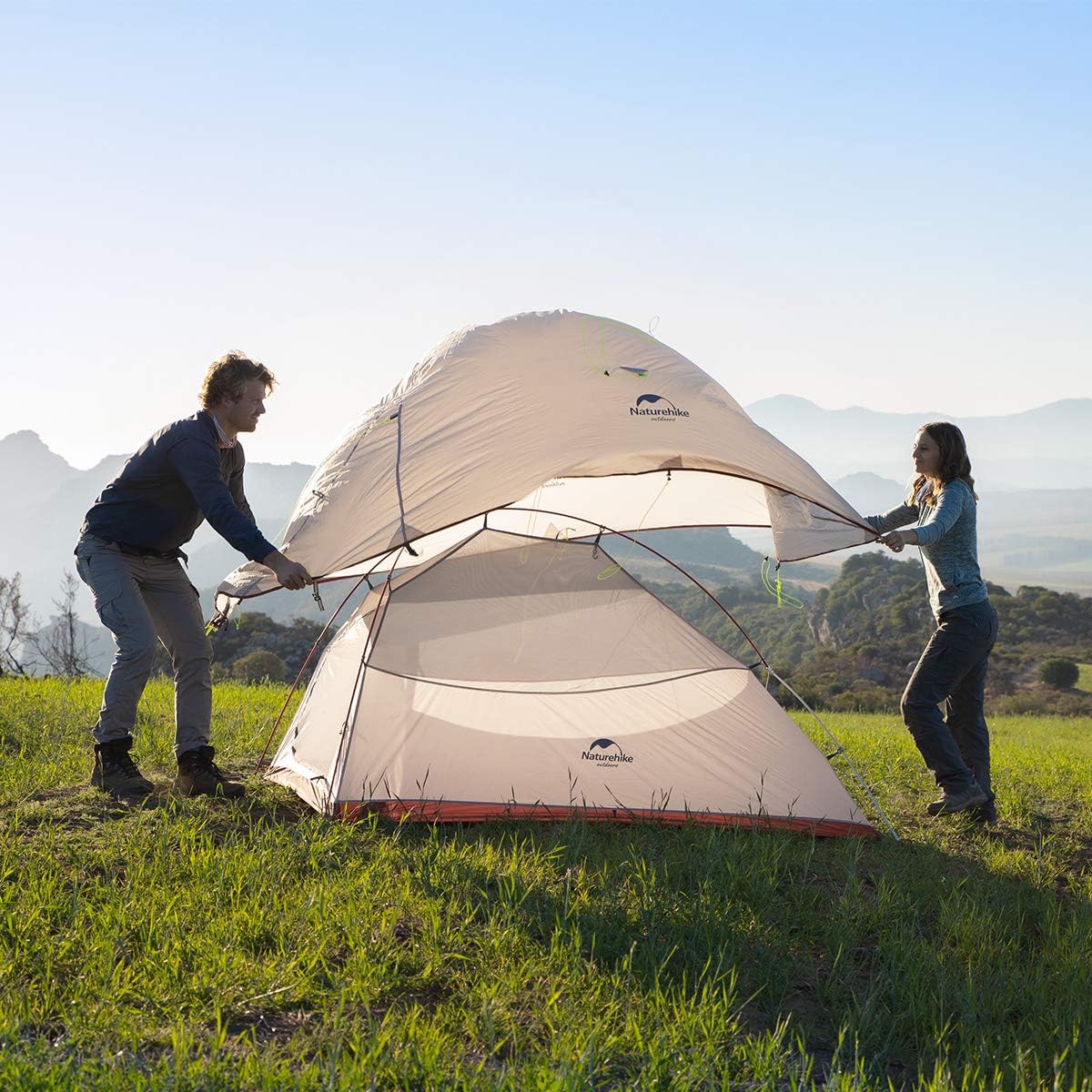 Detalle de Naturehike Cloud Up Pro/Base/UL/EXT Zelt 2 Personen – Leichtes Kuppelzelt für Outdoor Reisen