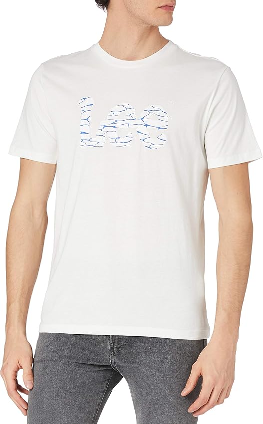 Lee Wobbly Logo Tee Azul Navy Drop EE, XL para Hombre 👕