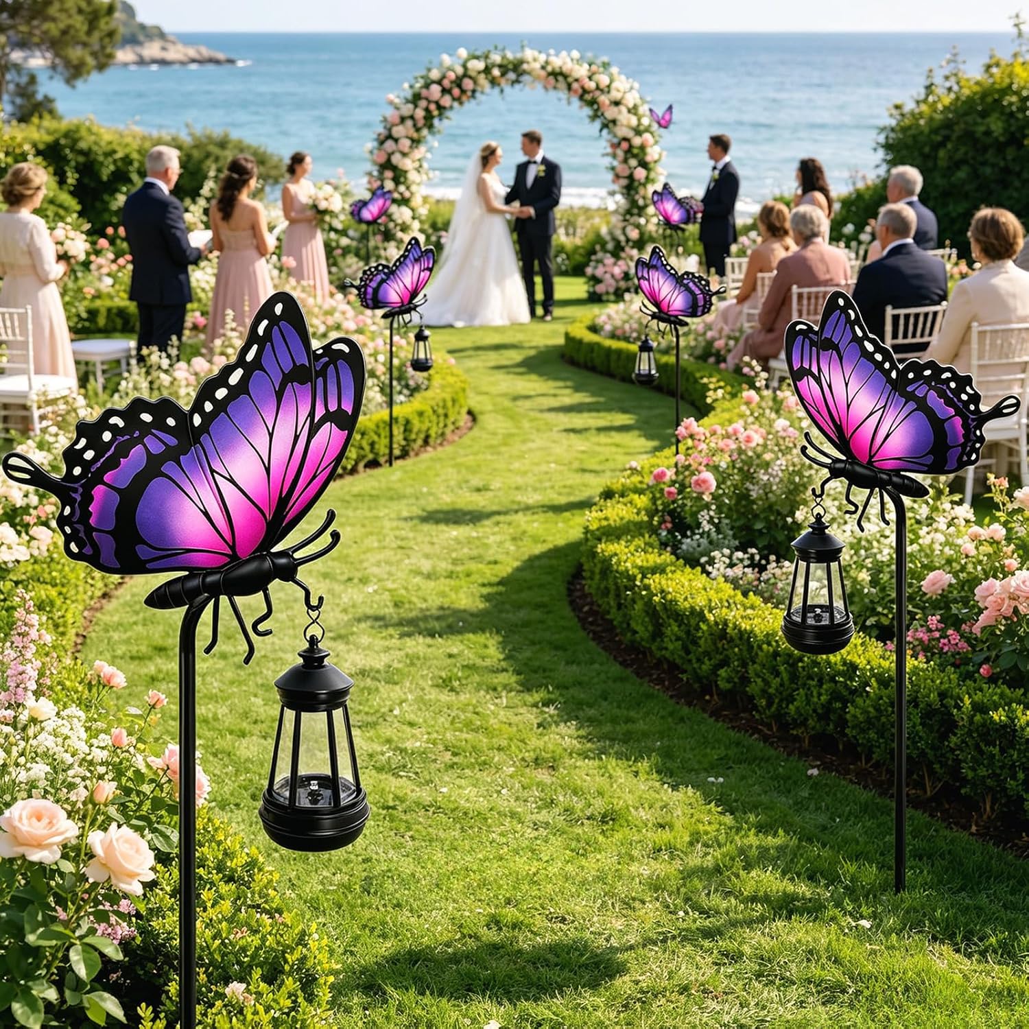 Thumbnail 6 de MRHEPHAESTUS ZSHDTDDC Solar Butterfly Garden Stake, Purple Iron Decor