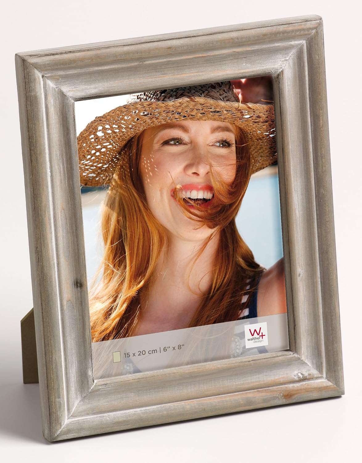 Detalle de Walther Design Cadre Photo Dijon 10 x 15 cm – Cadre portrait en bois marron QU015P