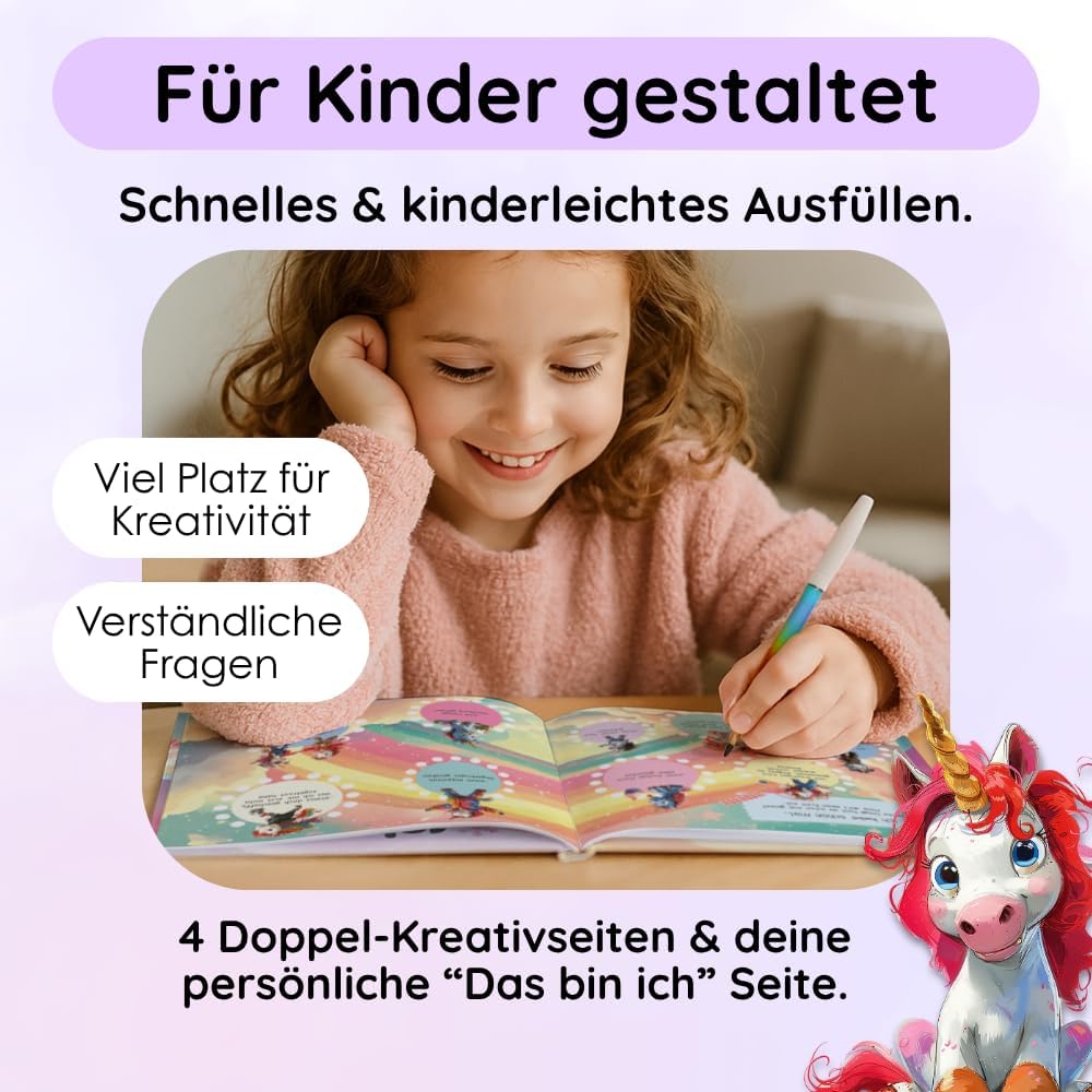 Thumbnail 3 de Rabano Art Freundebuch Schule Mädchen – Einhorn-Schulfreundebuch für die Grundschule