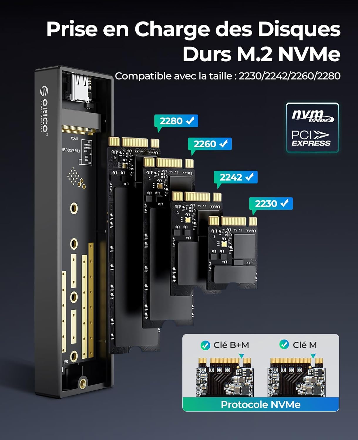 Thumbnail 2 de ORICO M2PV boîtier SSD 10 Gbps 💽