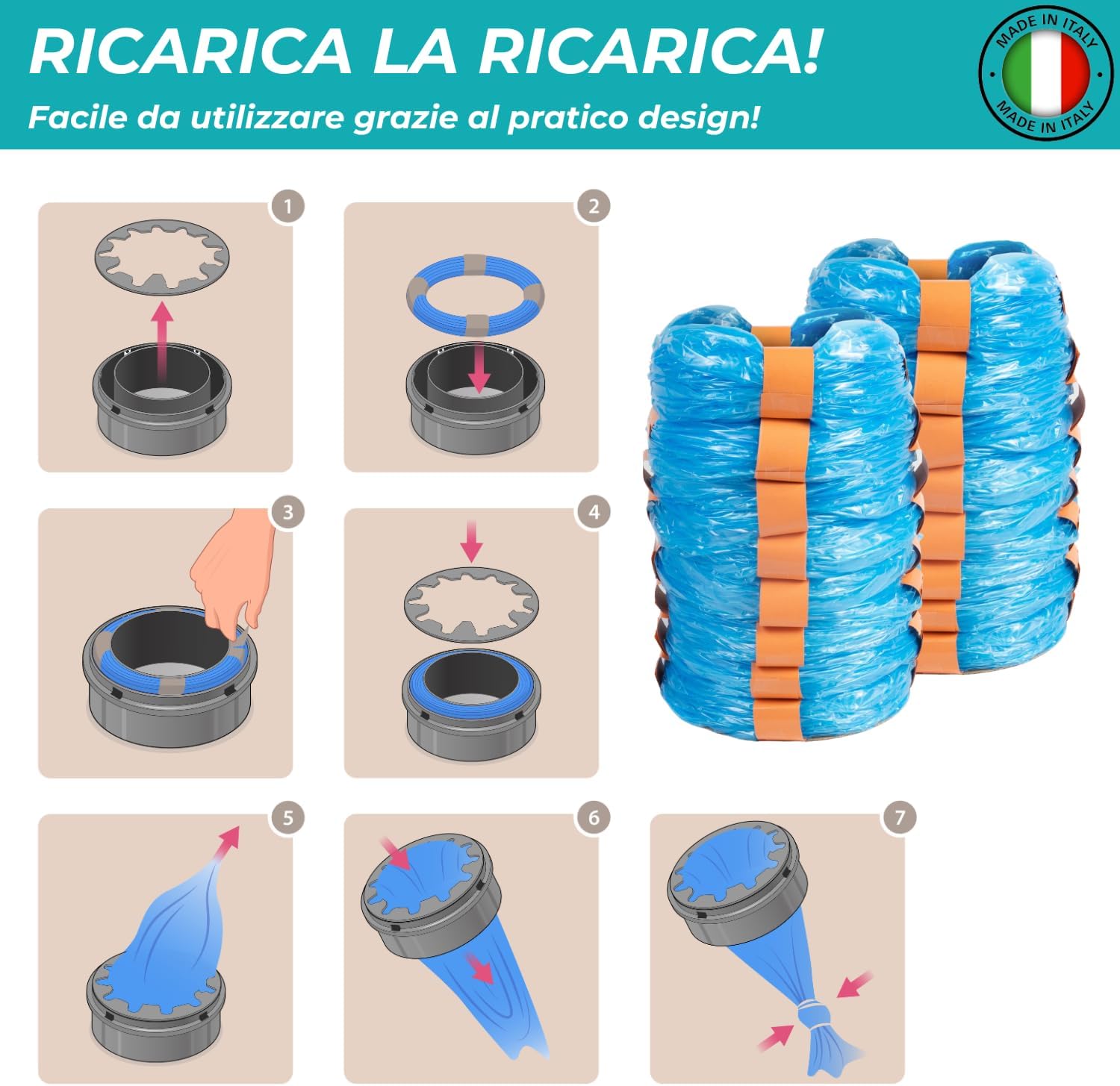 Thumbnail 1 de My Happy Nappy 16 Ricariche compatibili con Tommee Tippee Sangenic, Simplee Sangenic e Twist & Click