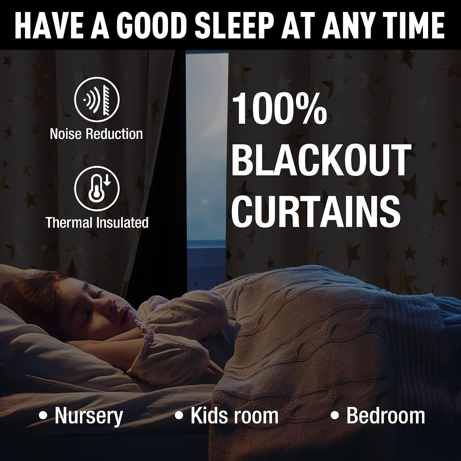 Thumbnail 6 de White Gold Blackout Curtains for Bedroom – 2 x 50x72 Panels with Silver Grommets