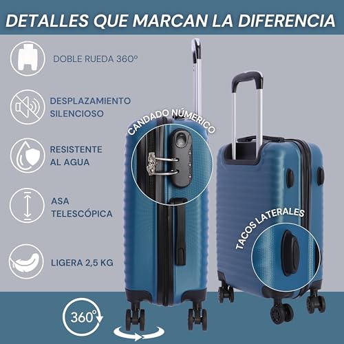 Thumbnail 1 de DON ALGODON Maleta de Cabina Ryanair 55x40x20 cm con 4 ruedas y candado – Azul