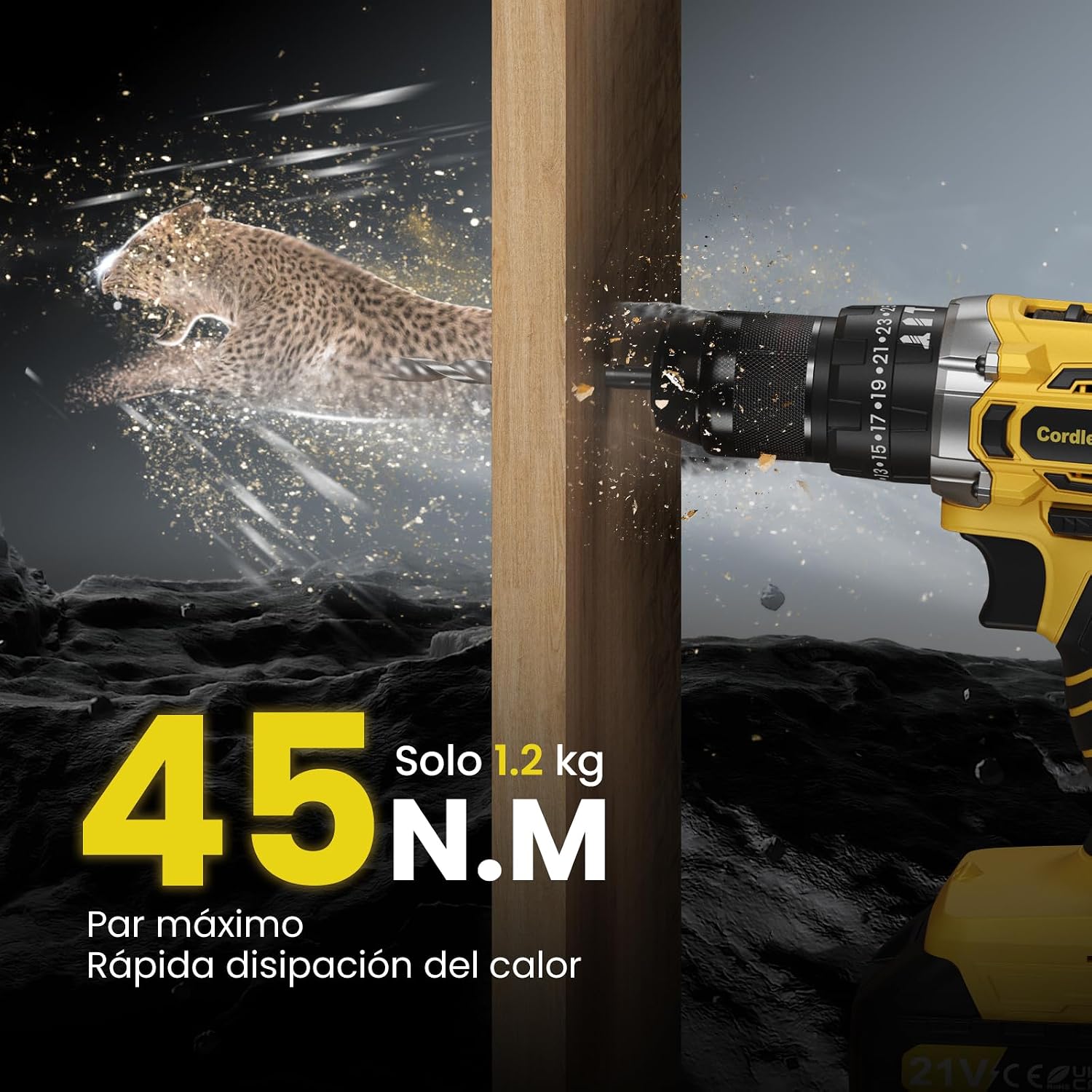 Detalle 2 de VIWKO 21V Taladro percutor 45 Nm
