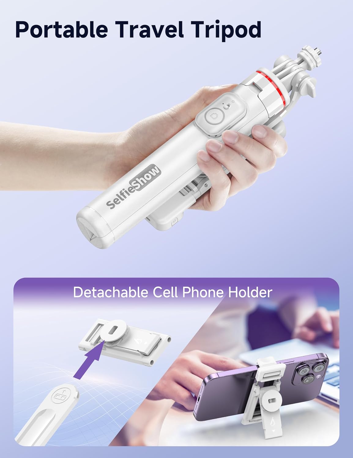 Thumbnail 6 de Selfie stick tripod with LED lights