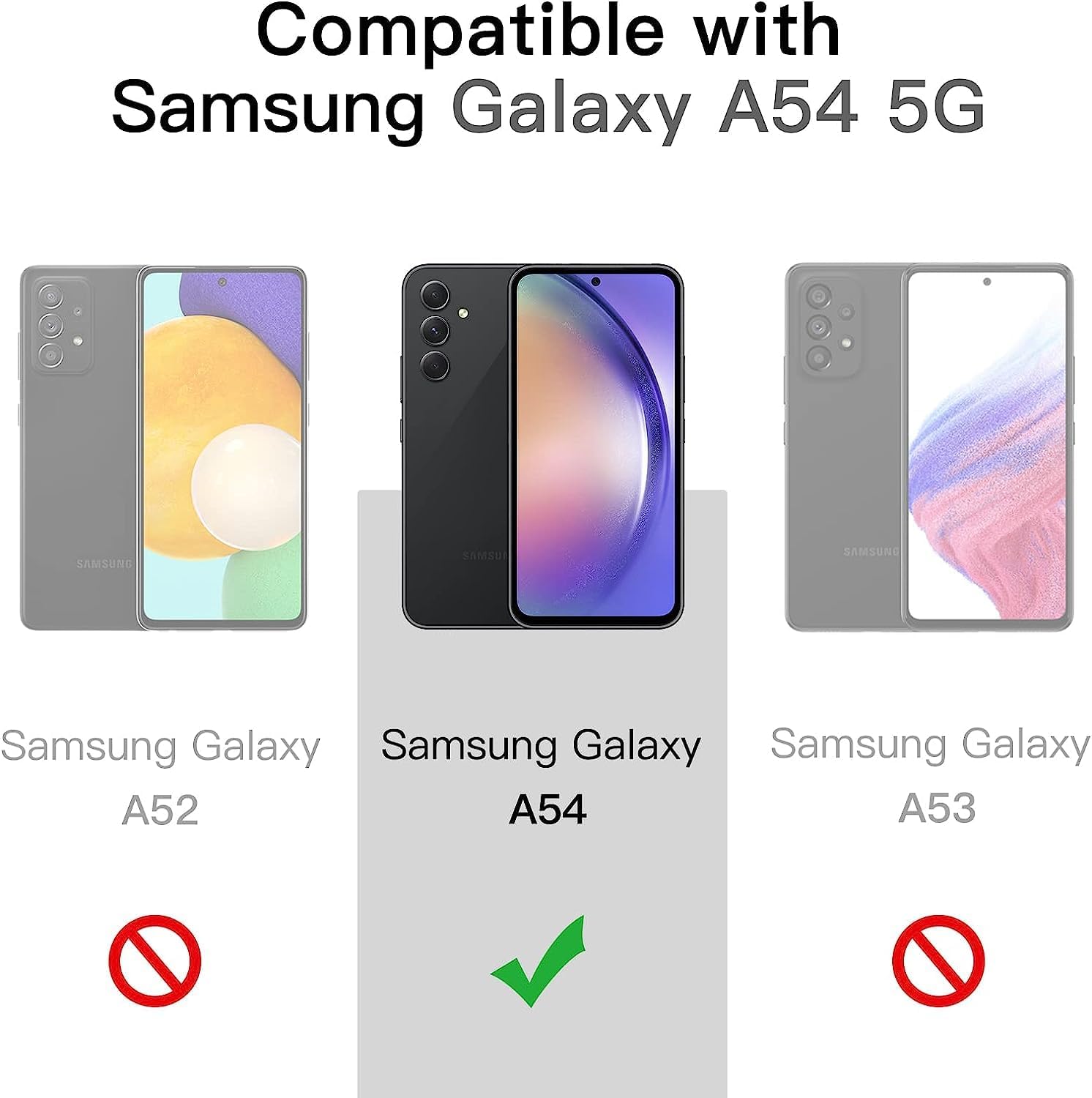Thumbnail 1 de BOLELAW Flip-Hülle für Samsung Galaxy A54 5G – Magnetverschluss, Kartenfächer, Standfunktion, Lederoptik Schwarz